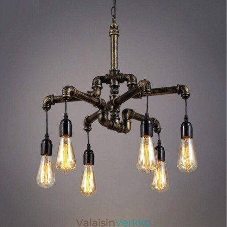 6 Kevyt Retro Industrial Vintage Water Pipe Riipus Valokruunu Country Rustic Style 6 Kevyt Retro Industrial Vintage Water Pipe Riipus Valokruunu Country Rustic Style