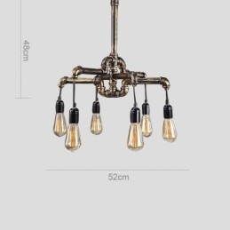 6 Kevyt Retro Industrial Vintage Water Pipe Riipus Valokruunu Country Rustic Style