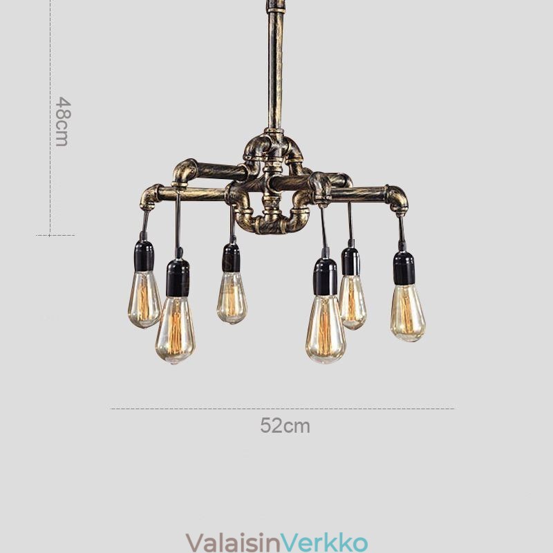 6 Kevyt Retro Industrial Vintage Water Pipe Riipus Valokruunu Country Rustic Style