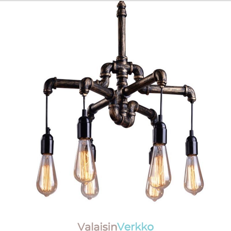 6 Kevyt Retro Industrial Vintage Water Pipe Riipus Valokruunu Country Rustic Style