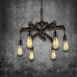 6 Kevyt Retro Industrial Vintage Water Pipe Riipus Valokruunu Country Rustic Style