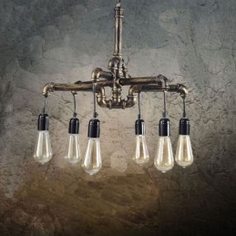 6 Kevyt Retro Industrial Vintage Water Pipe Riipus Valokruunu Country Rustic Style