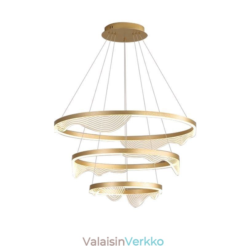 Riippuvalaisin Golden Wave Ripple riippuvalaisin 3 Light
