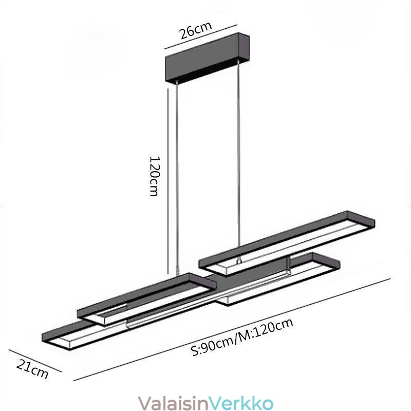 Moderni kattovalaisin, vaakasuuntainen kattovalaisin