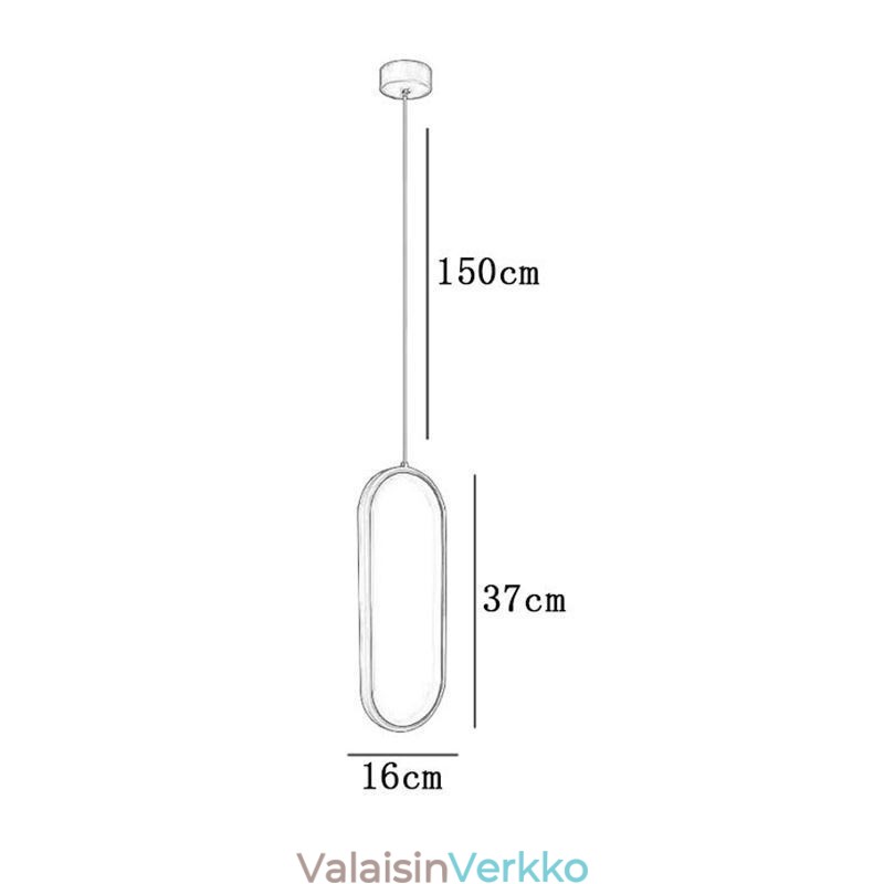 Soikea riippuvalaisin akryyli koristeellinen valaisin
