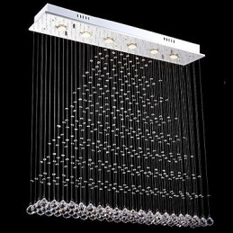 Suorakaide Crystal Pendant Valo Kattokruunu Valaisimet Valaisimet Fixtures