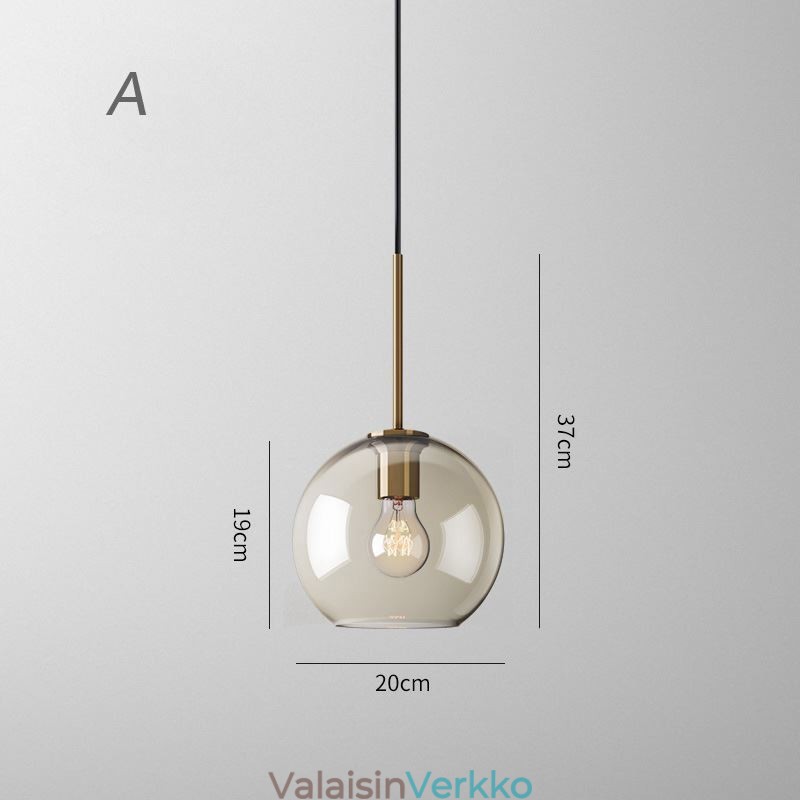 Lasiriippuvalaisin Minimalistinen konjakkivärinen koristeellinen lasivalaisin