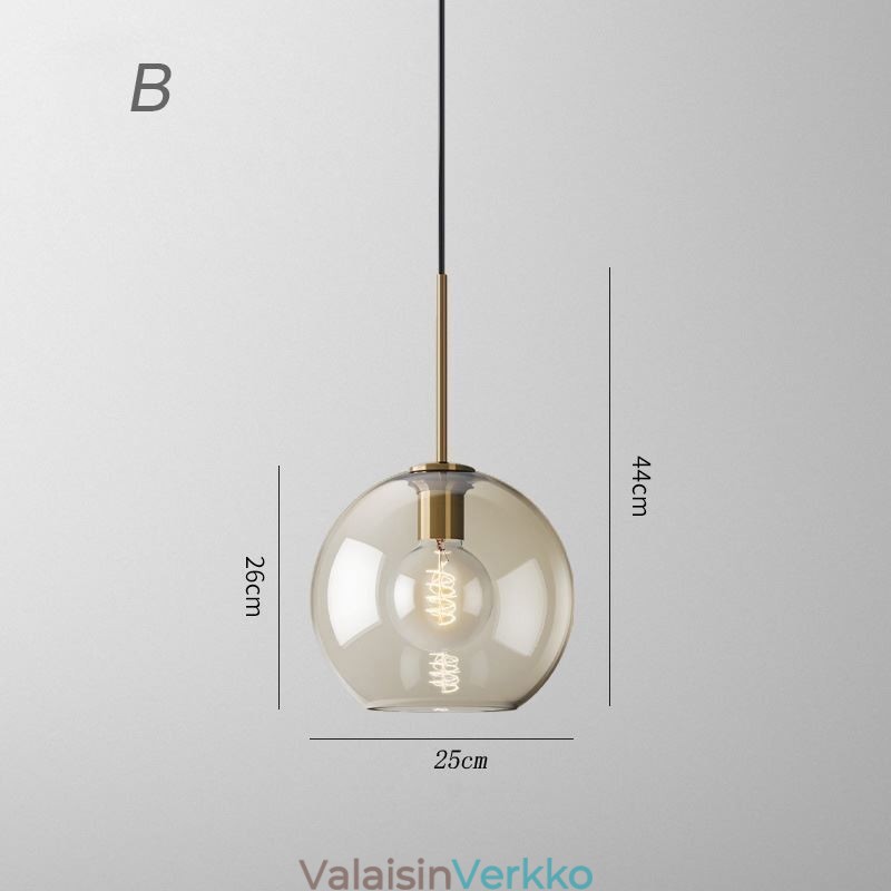 Lasiriippuvalaisin Minimalistinen konjakkivärinen koristeellinen lasivalaisin