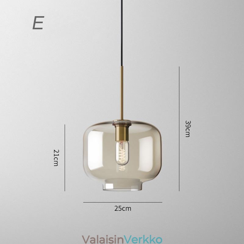 Lasiriippuvalaisin Minimalistinen konjakkivärinen koristeellinen lasivalaisin