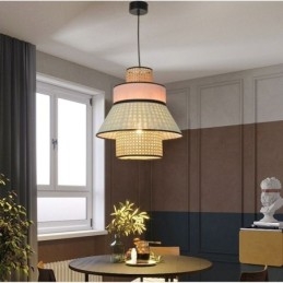 1 Kevyt mekko Lampunvarjostin Riippuvalaisin Bambu Weave Valaistus