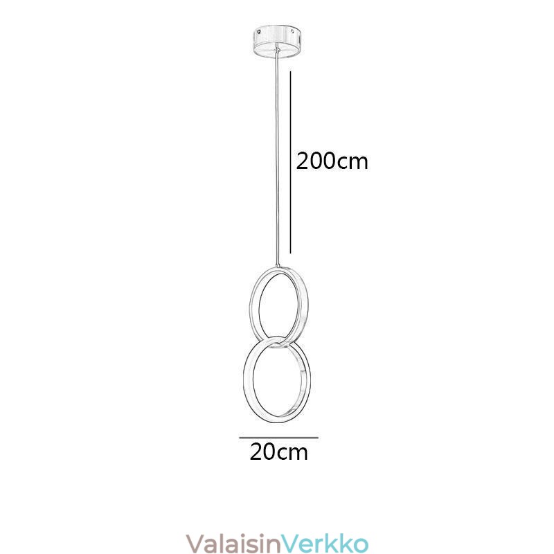 Riippuvalaisin messinkirenkaat koristeellinen valaisin
