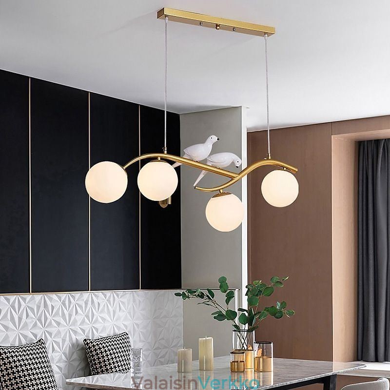 Moderni minimalistinen oksariippuvalaisin 4 lampun koristevalo