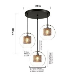 Minimalistinen lasiklusteririippuvalaisin 3 valon kattovalaisin