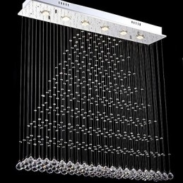 Suorakaide Crystal Pendant Valo Kattokruunu Valaisimet Valaisimet Fixtures