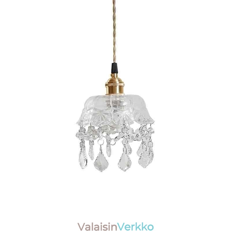 Tyylikäs lasiriippuvalaisin, yksipäinen miniriippuvalaisin