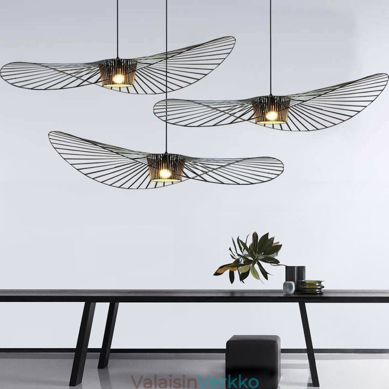 Iron riippuvalaisin olkihattu lamppu 1 valo