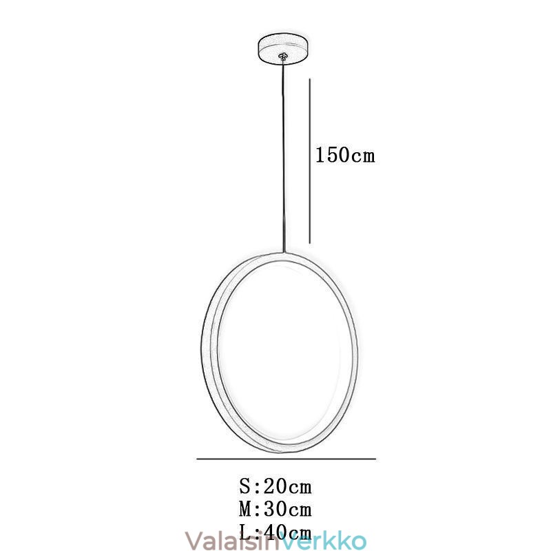 Minimalistinen rengasriippuvalaisin koristeellinen kattovalaisin