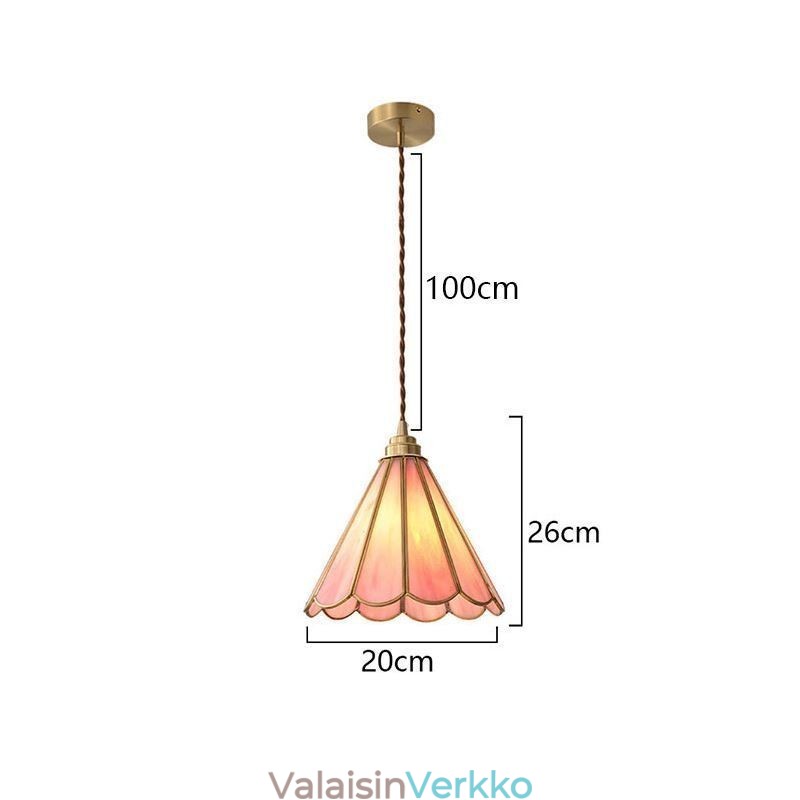 Japanilaistyylinen lasiriippuvalaisin Retro terälehtivalaisin