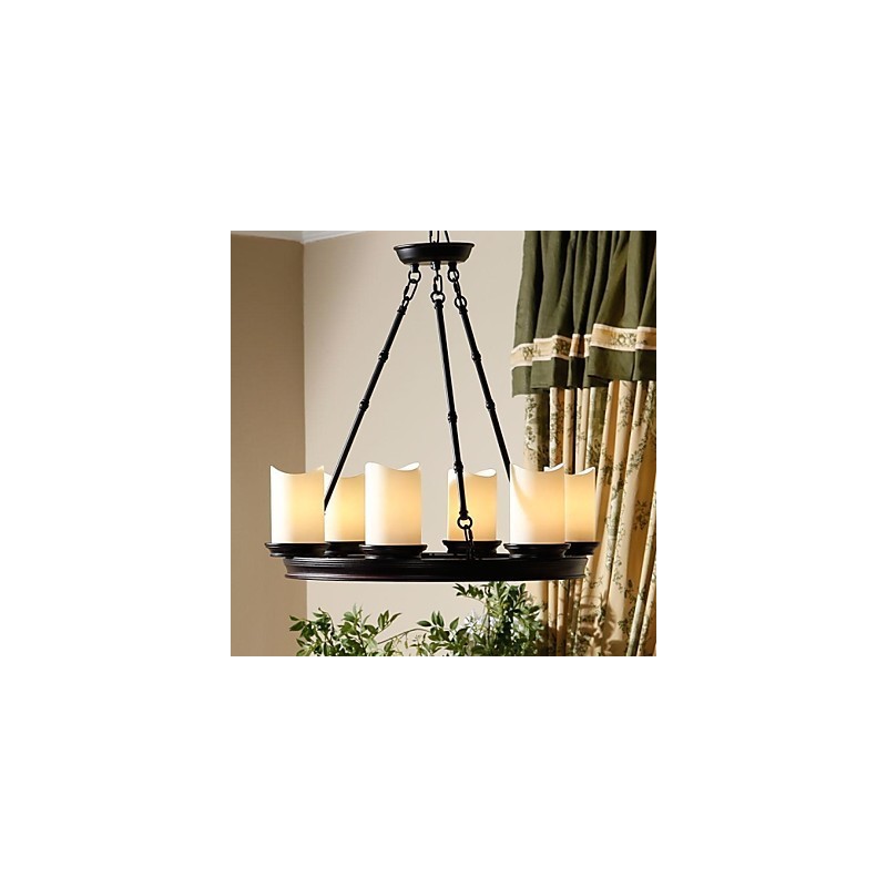 Vintage Chandelier 6 Lights terästä ja lasia