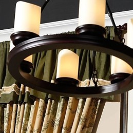Vintage Chandelier 6 Lights terästä ja lasia