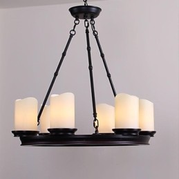 Vintage Chandelier 6 Lights terästä ja lasia