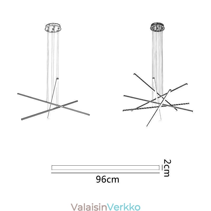 Lineaarinen riippuvalaisin koristeellinen valaisin