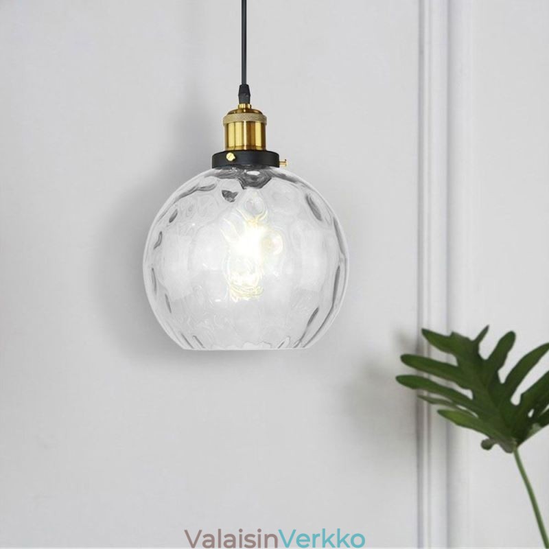 Nykyaikainen lasiriippuvalaisin, pyöreä vesikuvioinen lasiriippuvalaisin