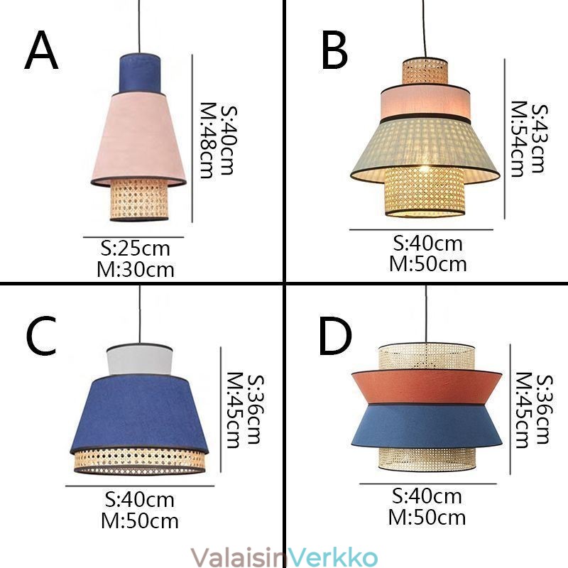 1 Kevyt mekko Lampunvarjostin Riippuvalaisin Bambu Weave Valaistus