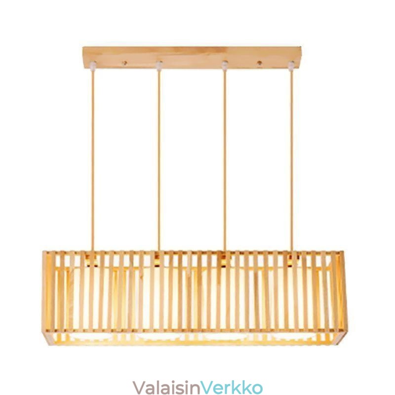 Minimalistinen puinen häkkiriippuvalaisin
