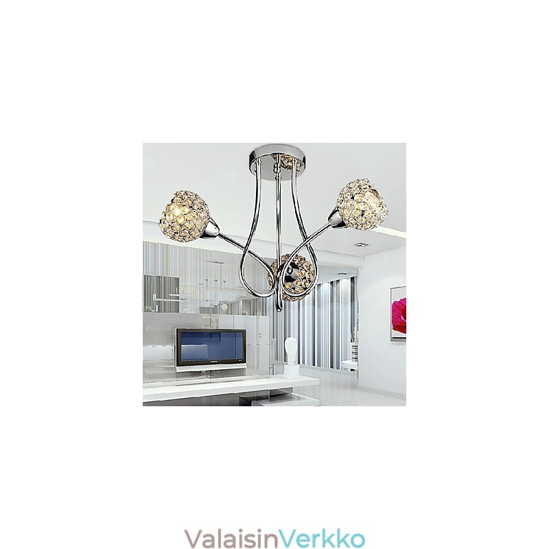 Moderni Shining 3 Light Flush Mount Crystal Design