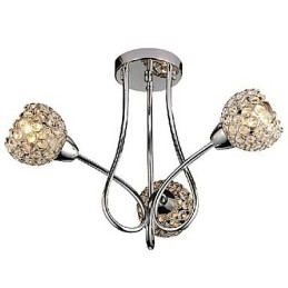 Moderni Shining 3 Light Flush Mount Crystal Design