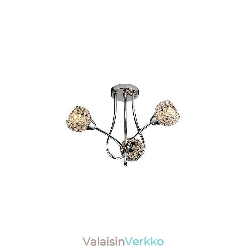 Moderni Shining 3 Light Flush Mount Crystal Design