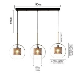 Minimalistinen lasiriippuvalaisin 3 valon kattovalaisin