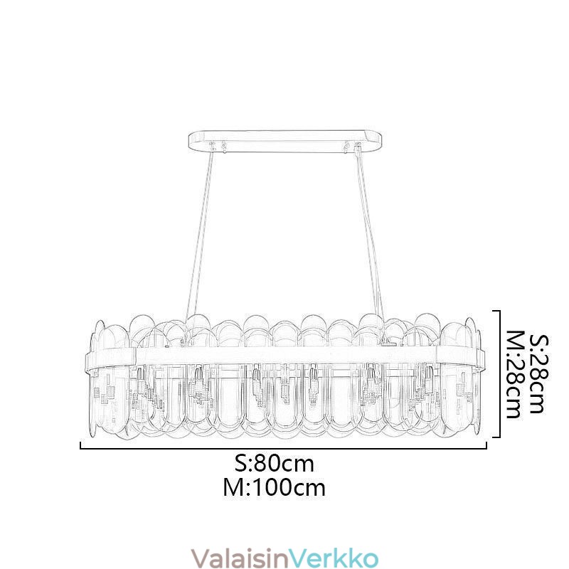 Minimalistinen lasiriippuvalaisin Ainutlaatuisen värinen suorakulmio kattovalaisin