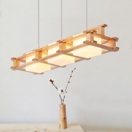 Creative 3 Lights tammiriippuvalaisin koristeellinen puinen kattovalo Cafe