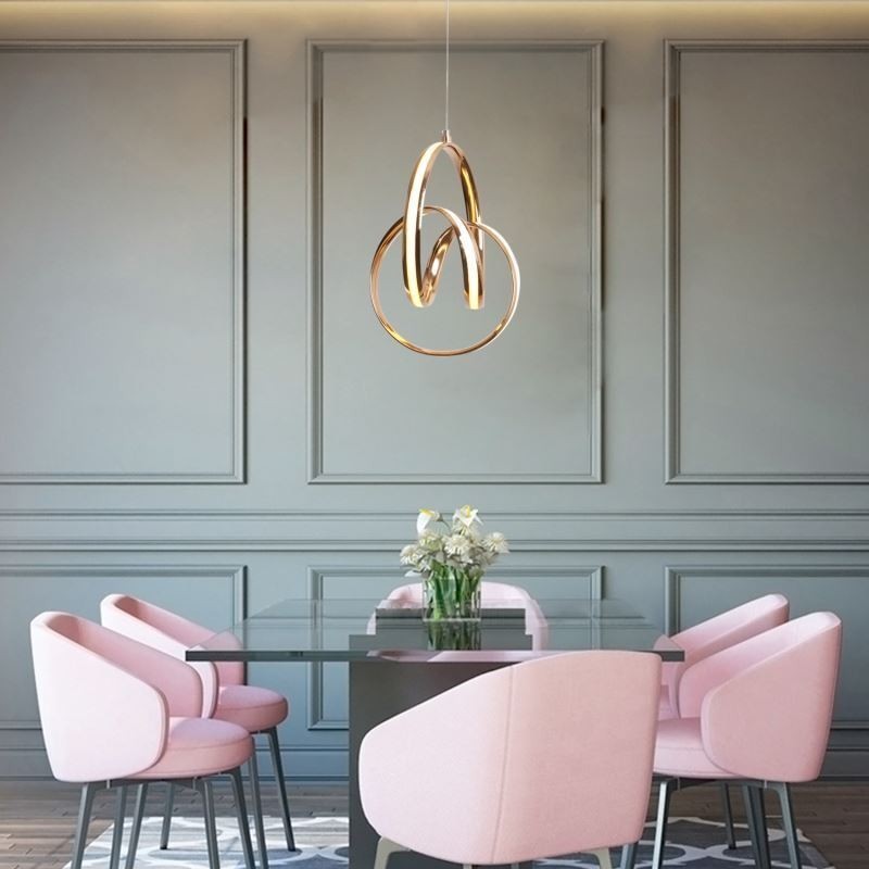 Moderni minimalistinen riippuvalaisin Ainutlaatuinen Circular Twist -valaisinsaari