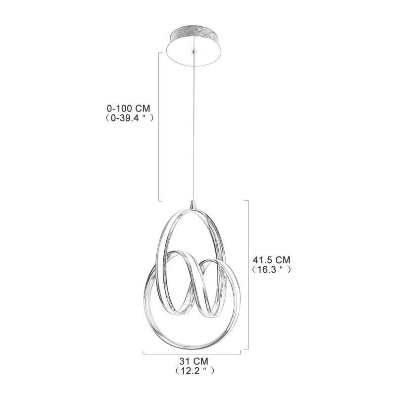 Moderni minimalistinen riippuvalaisin Ainutlaatuinen Circular Twist -valaisinsaari