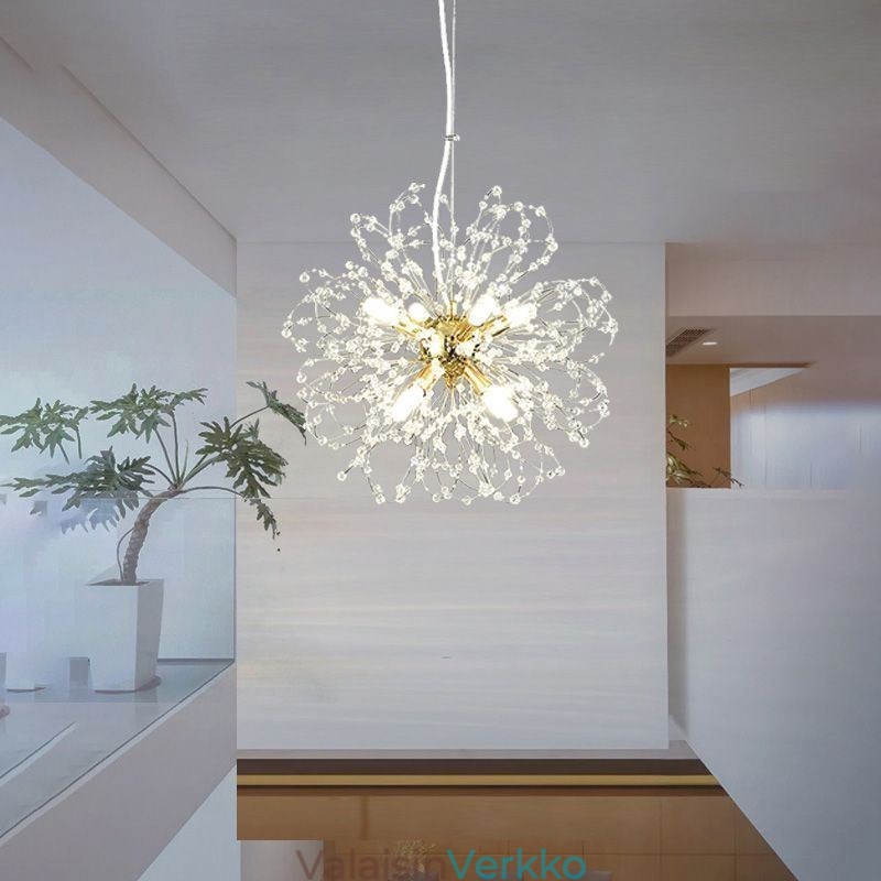 Dandelion Crystal Pendant Light Tyylikäs kattokruunu