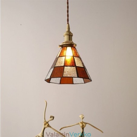 Retro Lattice Lasinen riippuvalaisin Japanilaistyylinen valaistus