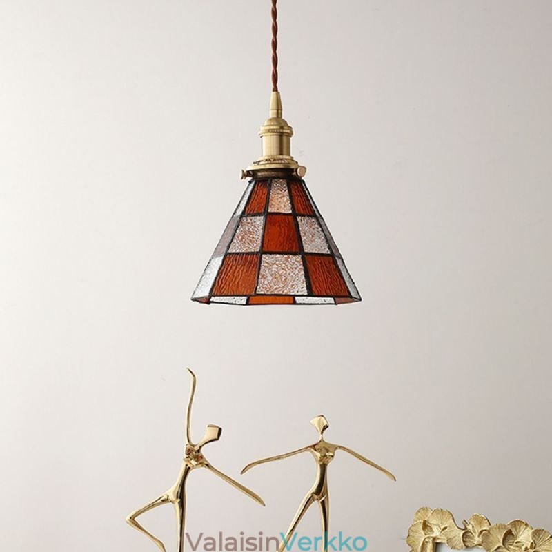 Retro Lattice Lasinen riippuvalaisin Japanilaistyylinen valaistus