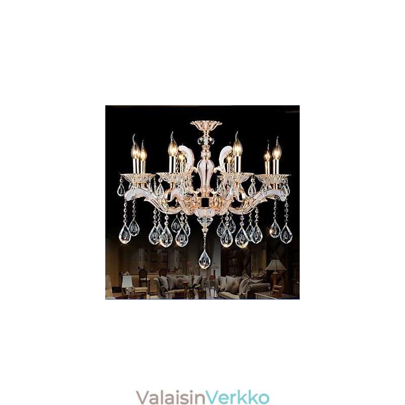 Eurooppalaistyyliset luksuskynttiläkristalliriippuvat sinkkiseoslamput