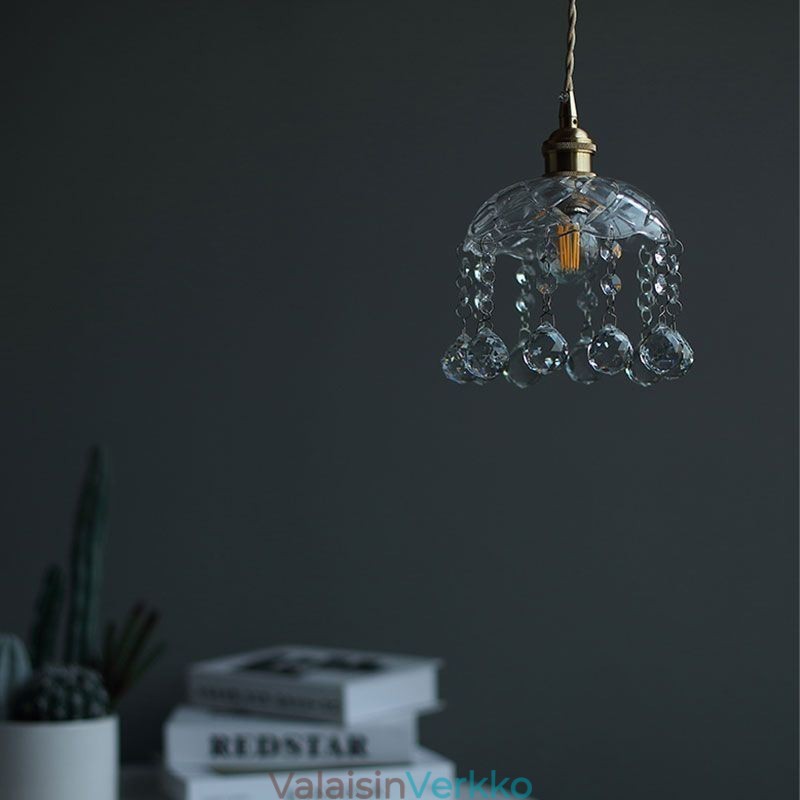 Moderni mini lasiriippuvalaisin 1 valokoristevalaisin