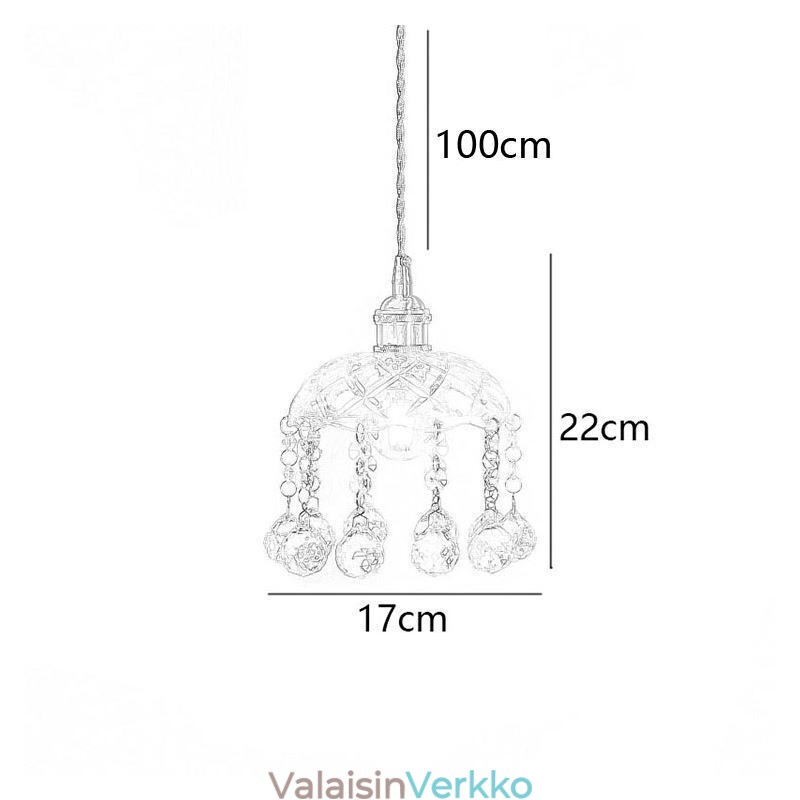 Moderni mini lasiriippuvalaisin 1 valokoristevalaisin