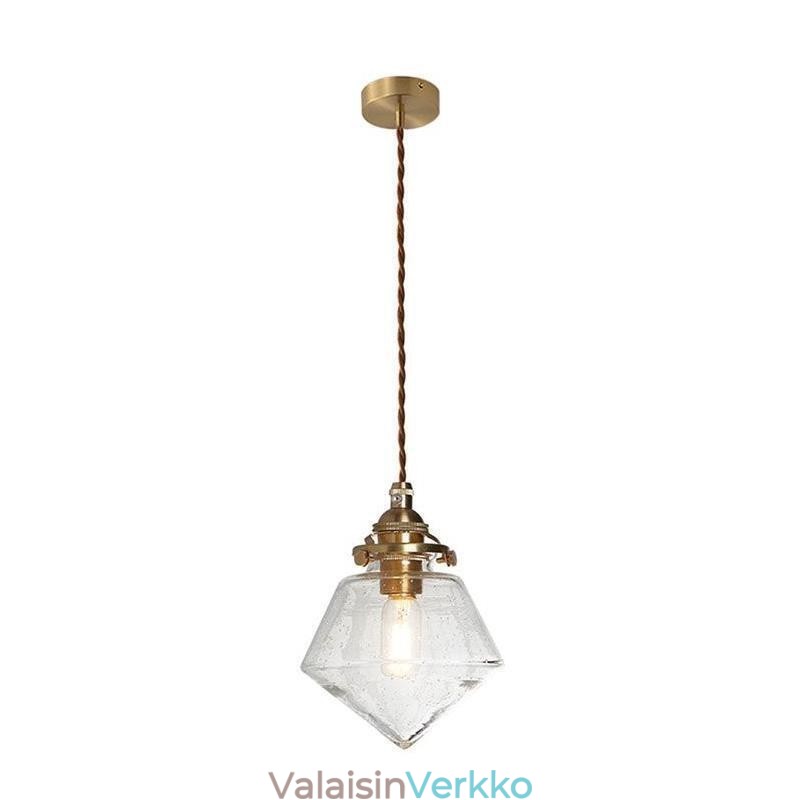 1 kevyt timanttilasiriippuva kuplalasivalaisin