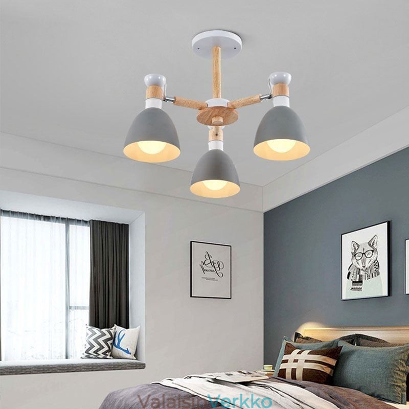 Pohjoismainen Macaron Pendant Light Creative Wood kattokruunu