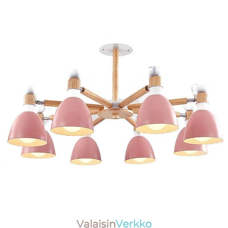 Pohjoismainen Macaron Pendant Light Creative Wood kattokruunu