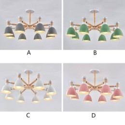Pohjoismainen Macaron Pendant Light Creative Wood kattokruunu