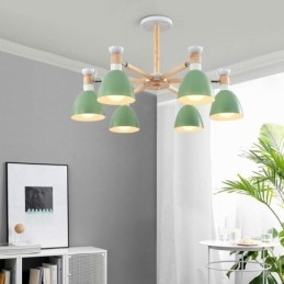Pohjoismainen Macaron Pendant Light Creative Wood kattokruunu