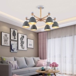Pohjoismainen Macaron Pendant Light Creative Wood kattokruunu