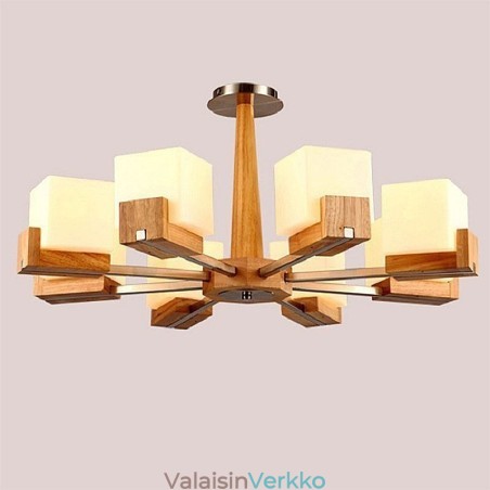Nordic Wood Pendant Light Lasinen lampunvarjostin kattokruunu Nordic Wood Pendant Light Lasinen lampunvarjostin kattokruunu